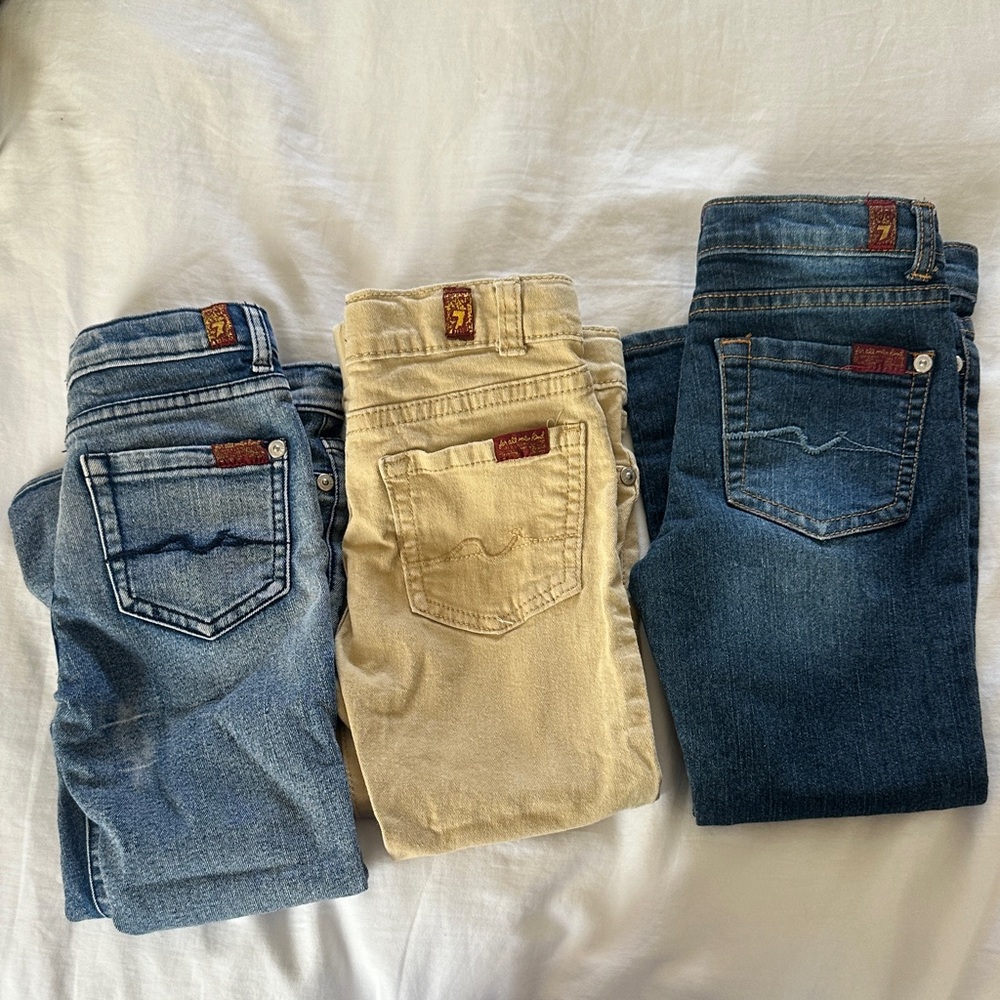 Lot of 3 - 7 for all Mankind toddler boy jeans!